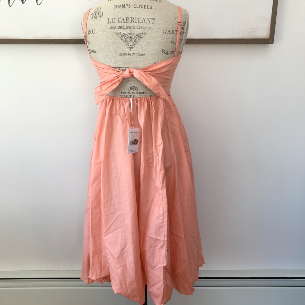  FREE PEOPLE Perfect Peach Poplin Midi Dress D1 - Picture 4 of 8